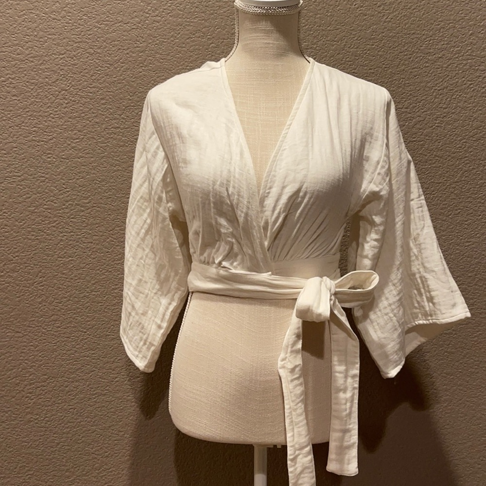 Billabong Cream Wrap Crop Top